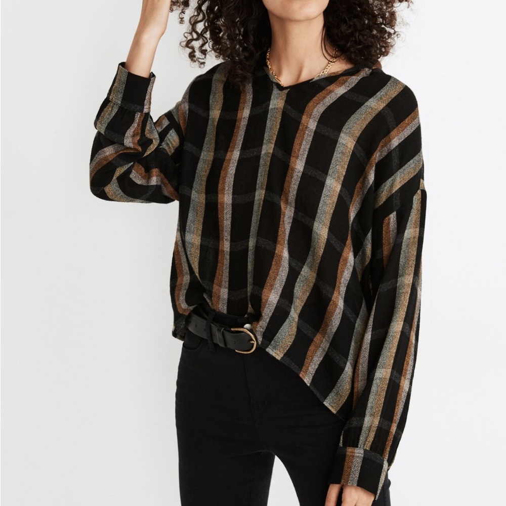 Madewell Oversized XL Highroad Popover Shirt in Lessing Plaid extra large - Picture 1 of 10